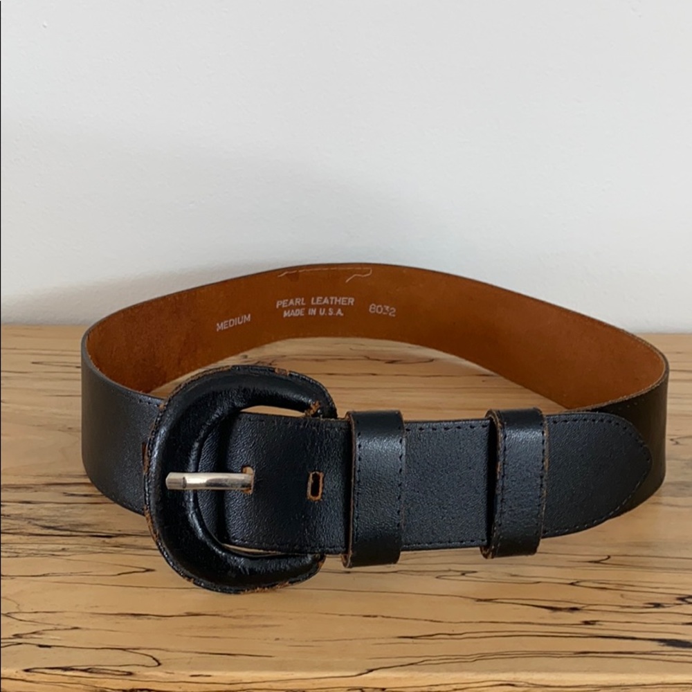Vintage black leather belt